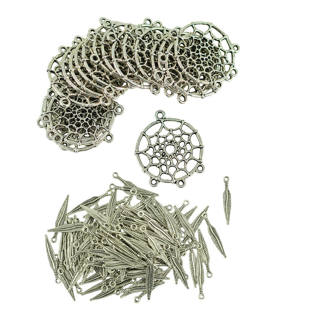 120pcs Dream catcher Charms Feather Pendant for DIY Key Chain Sweater Chain