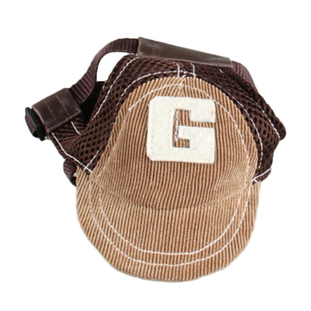 Baseball Hat Sun-shading   with Ear Holes For Small to Large Dogs Coffee-S