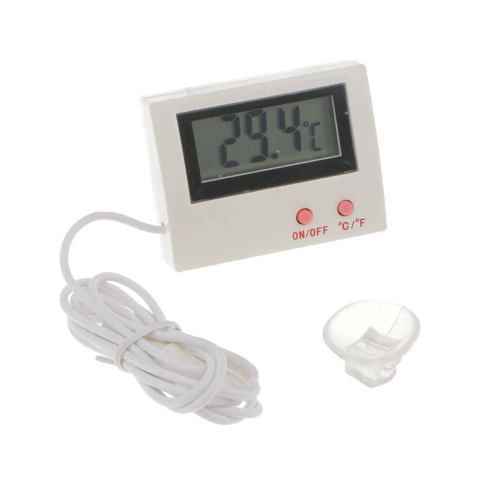 External Mini LCD Thermometer Temperature Metal Sensor Aquarium Refrigerator