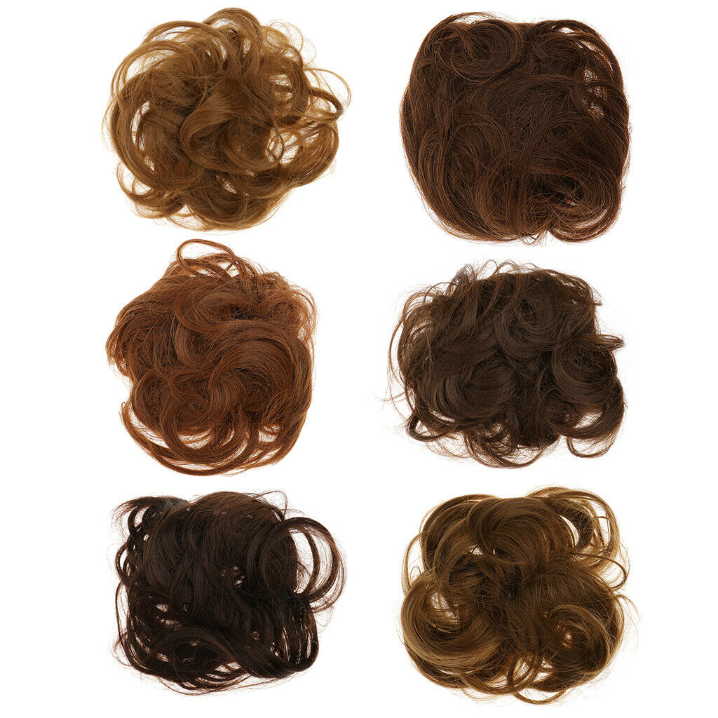 Wavy Curly Drawstring Synthetic Hair Bun Updo Cover Chignon Hair Extension 6