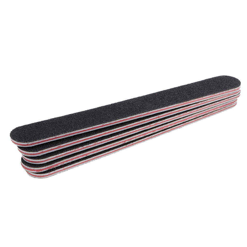 5x Double Sided 100/180 Grit Nail Files Emery Board Straight Curved Manicure