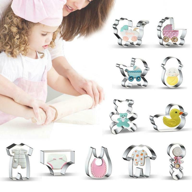 11pcs Baby Shower Cookie Cutter Stainless Steel Biscuit Molds