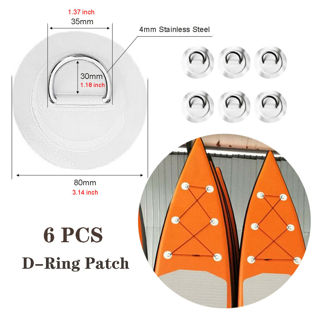2X 6pcs Stainless Steel D- Pad Patch for Surfboard