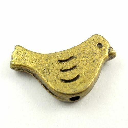 Antiqued bronze tone alloy bird bead spacer bar bracelet finding 35pcs 30098