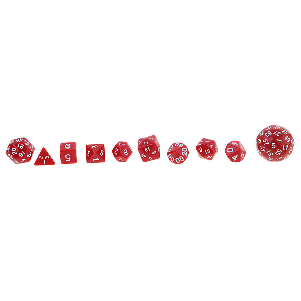 10x Digital Dice Multi-Sided Dices Set for D&D RPG Game Game Dice
