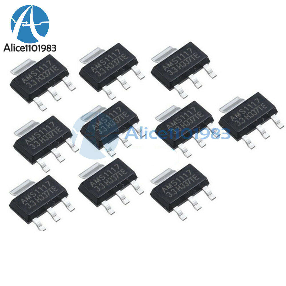 10Pcs AMS1117 LM1117 5V 1A  SOT-223 Voltage Regulator  NEW