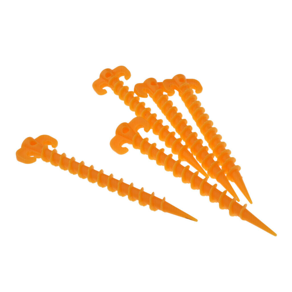 Prettyia 5x Plastics Helix Camping Awning Tent Pegs for Outdoor Sports