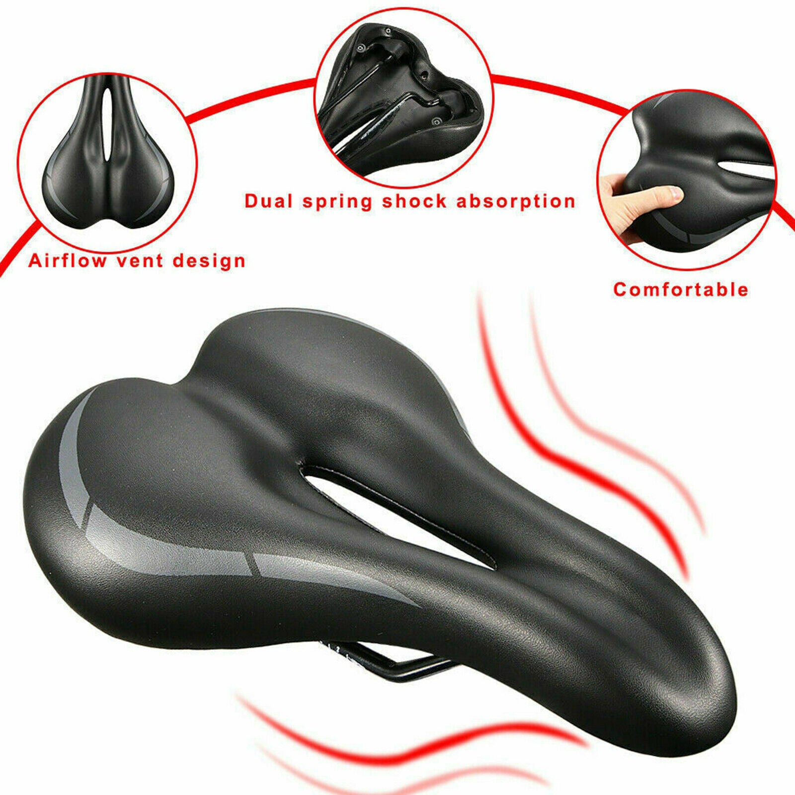 Comfortable Bicycle Seat Bike Saddle Soft Gel Padded Cushion Fit MTB Road Bike