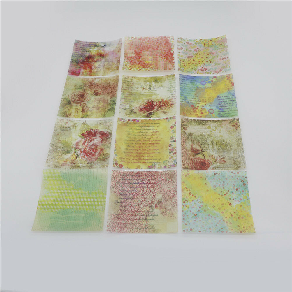 12pcs lovely background vellum paper stickers for scrapbooking card making P  W