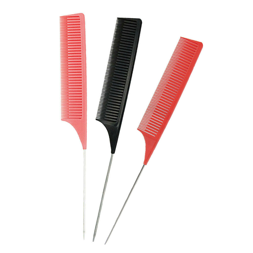 3x Plastic Weave Highlighting Foiling Hair Comb Hair Coloring Combs Brush