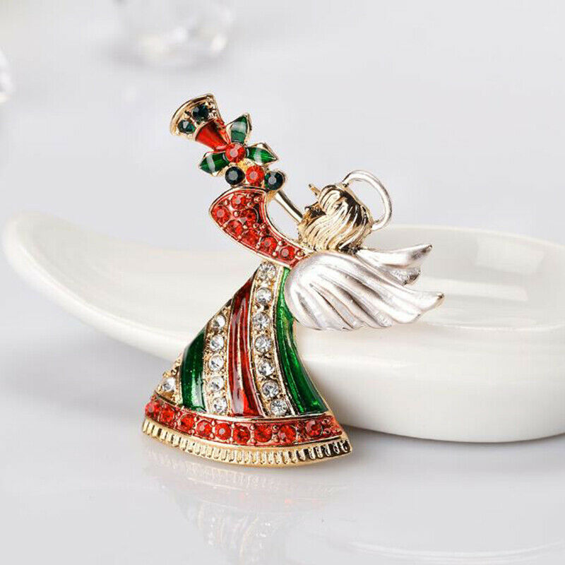 Christmas Jewelry Brooches Women Angel Brooch Pins Xmas Gifts Coat AccessoriBDA