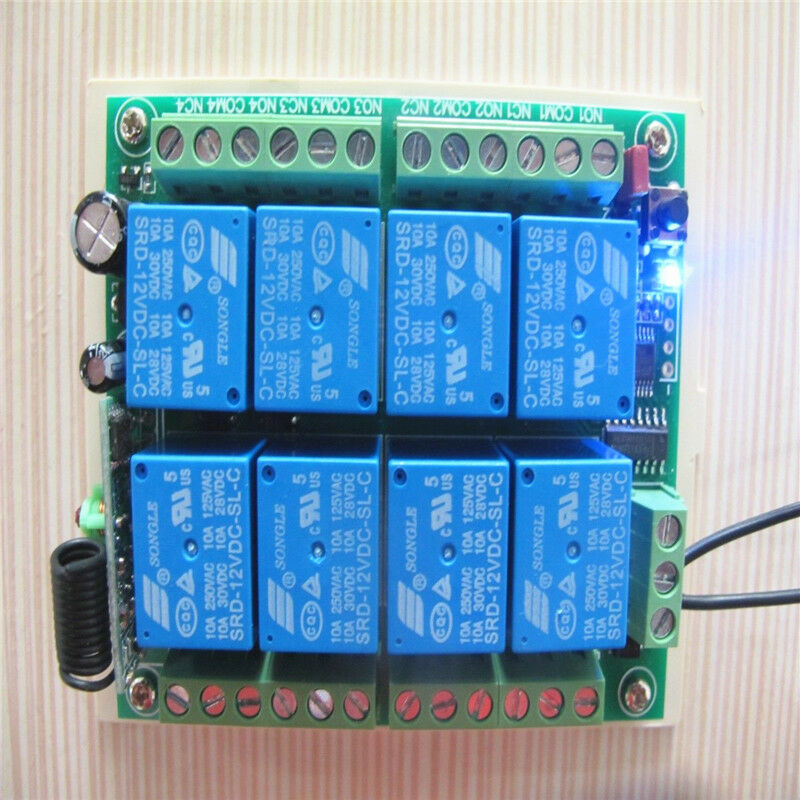 8-CH Channel DC 12V Relay RF Switch 1000m Remote Control Transmitter+ Receiver