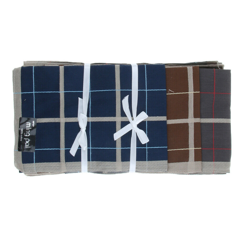 12x 100% Cotton Handkerchief Square Decor Suits Pocket Hanky