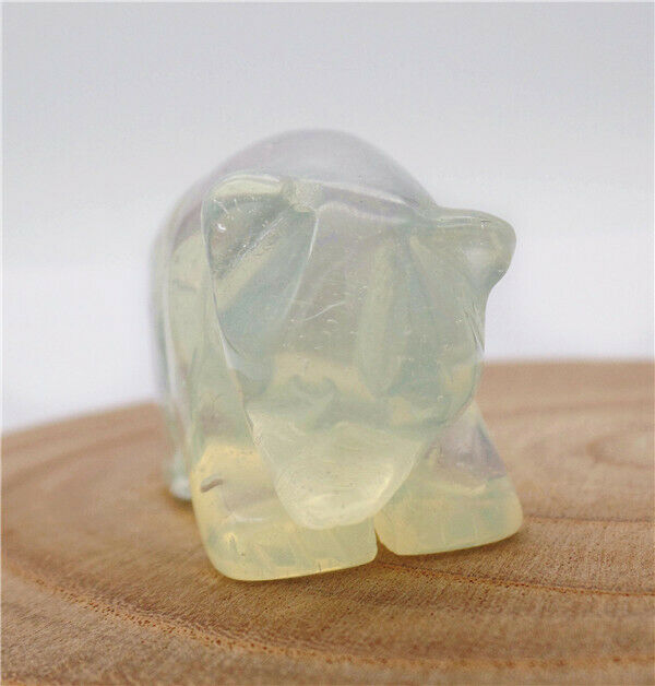 53g 41x31x23mm White Opal Carved Bear Decoration Statue Home Decor Gift HH7740