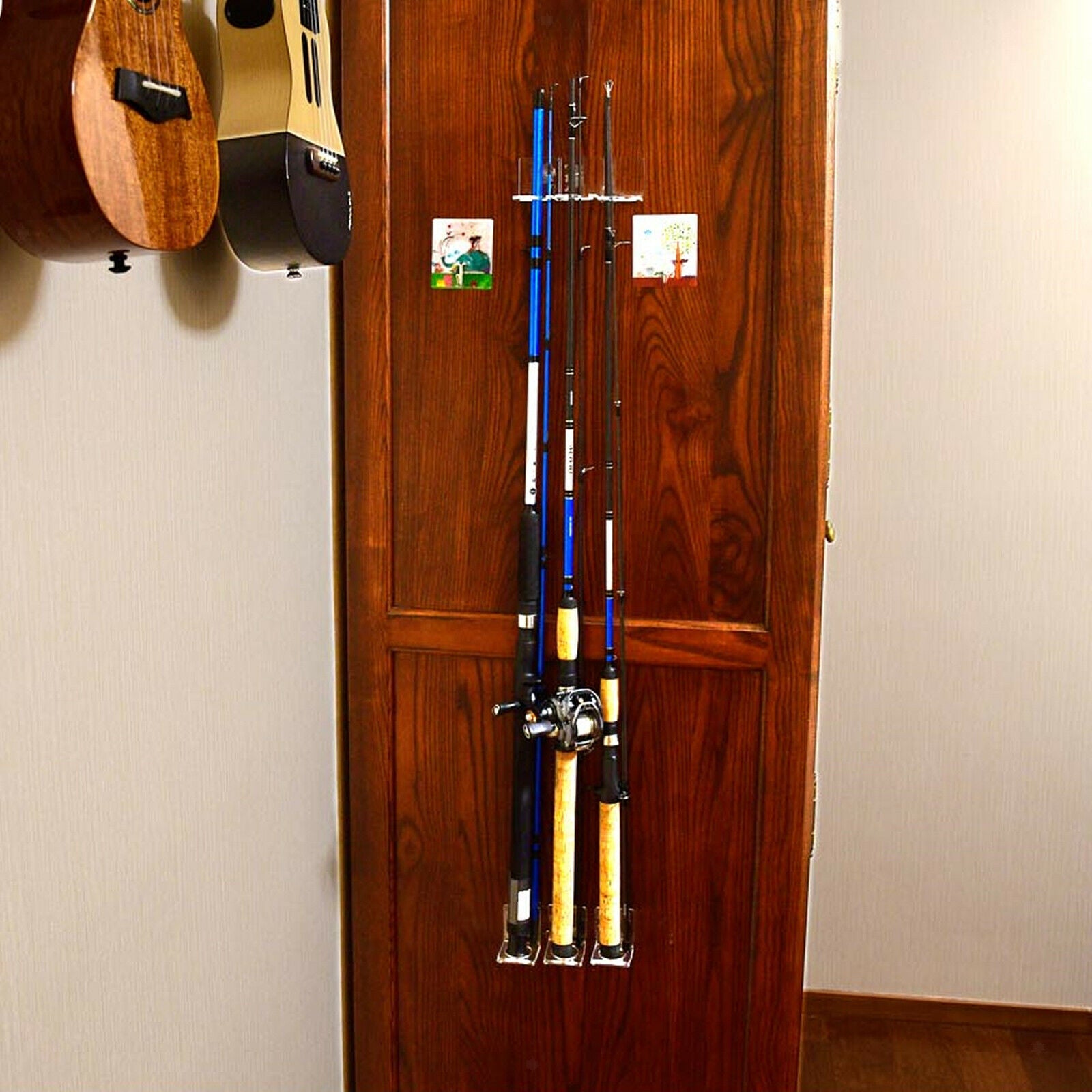 3 Fishing Rod Storage Rack Stand Holder Wall Mounted Fishing Rod Holder