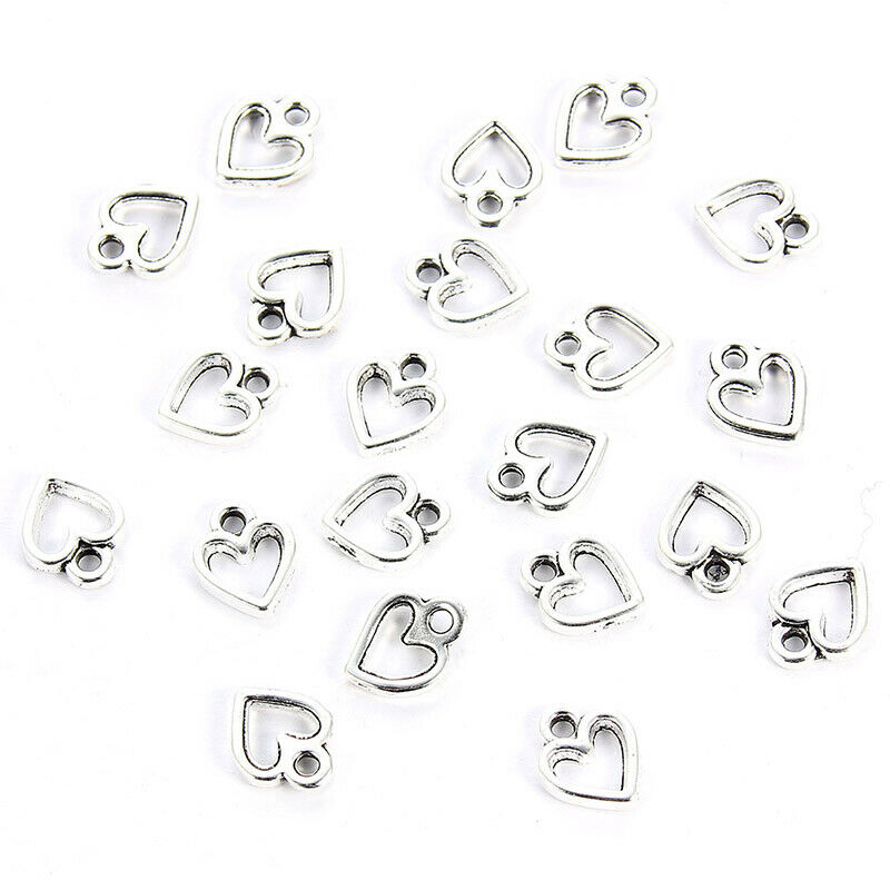 10pc Tiny Alloy Love Heart Charms For Jewelry Accessories DIY Necklace Bracelets