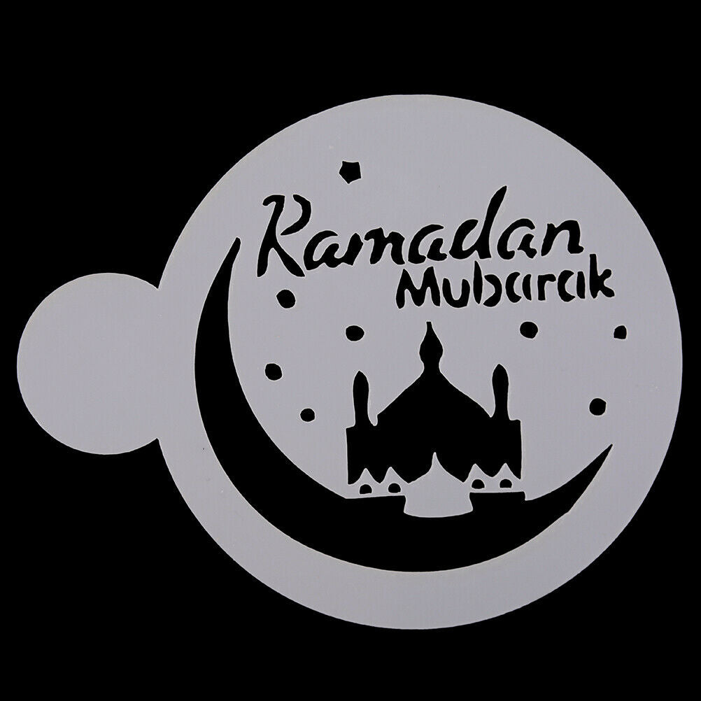 3pcs Eid Mubarak Cookies Stencil Ramadan Muslim Coffee Cake Template Mold.l8