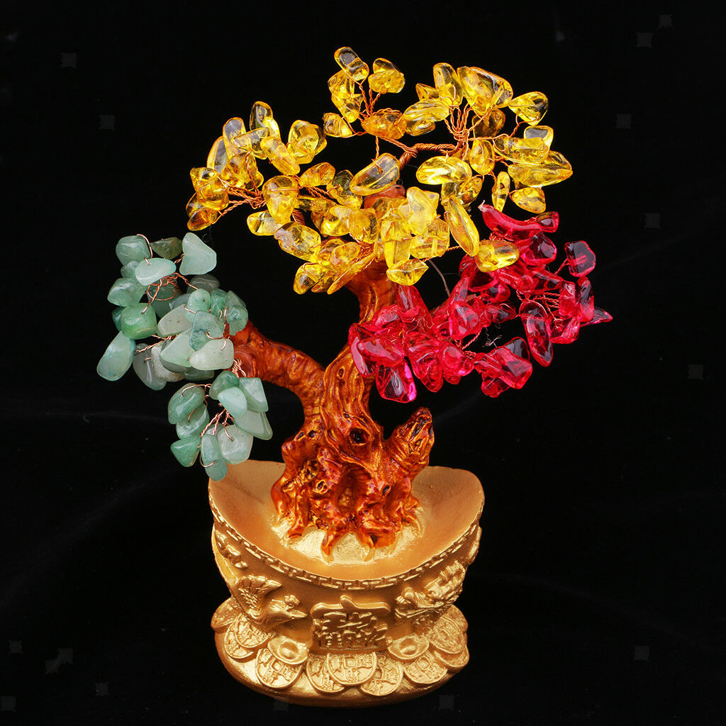 Feng Shui Crystal Yuan Bao Money Tree for Wealth Luck Office/Home Decor #5