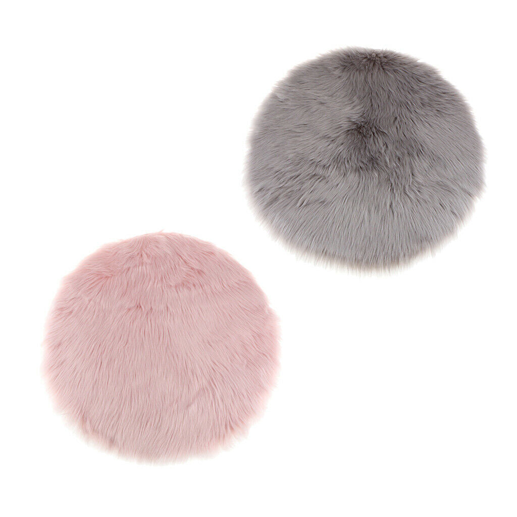 Different Colors Faux Fur Seat Cushion Pad, Artificial Plush Seat Mat