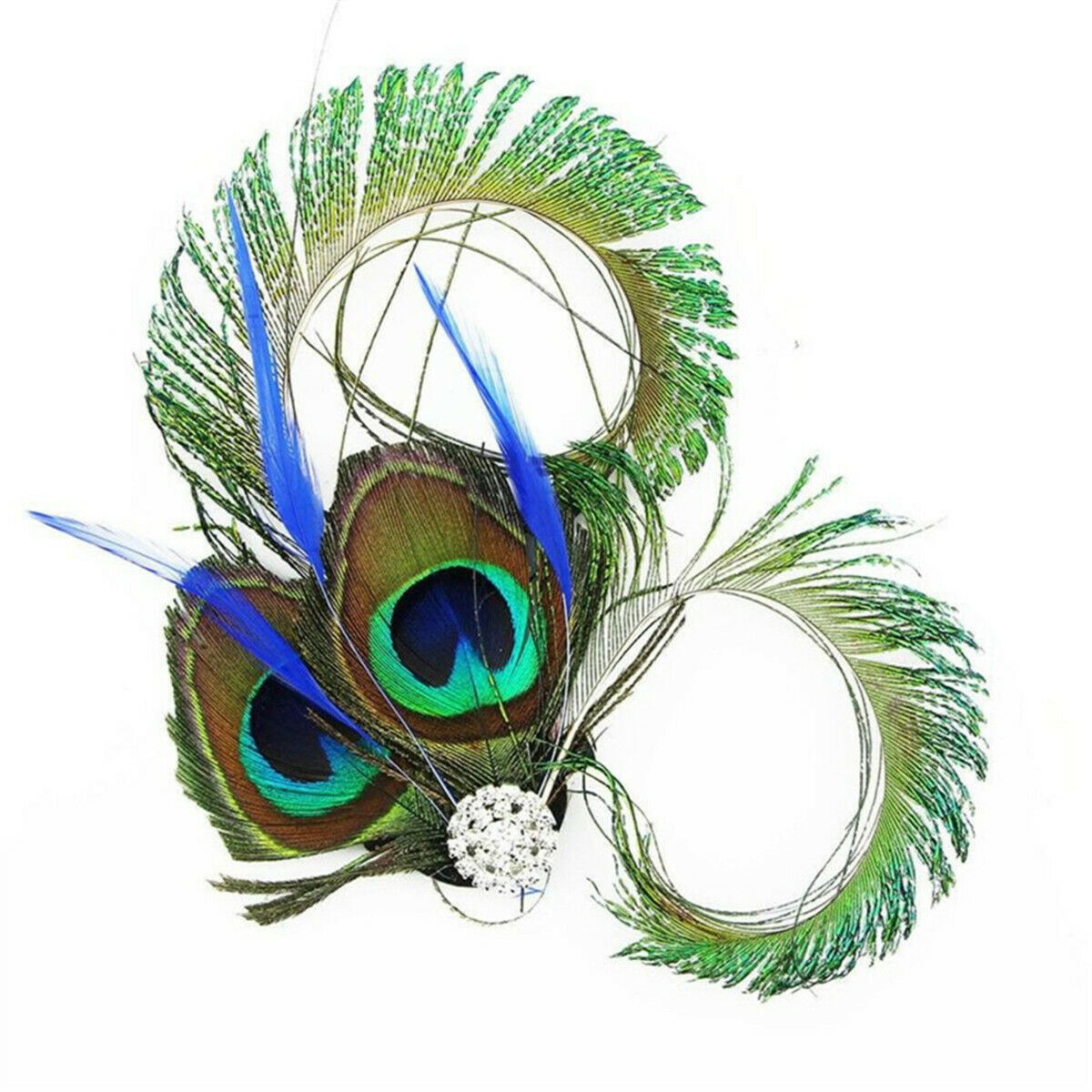 Banquet Headwear Peacock Feather Fascinator Hair Clip Wedding Party Headpiece
