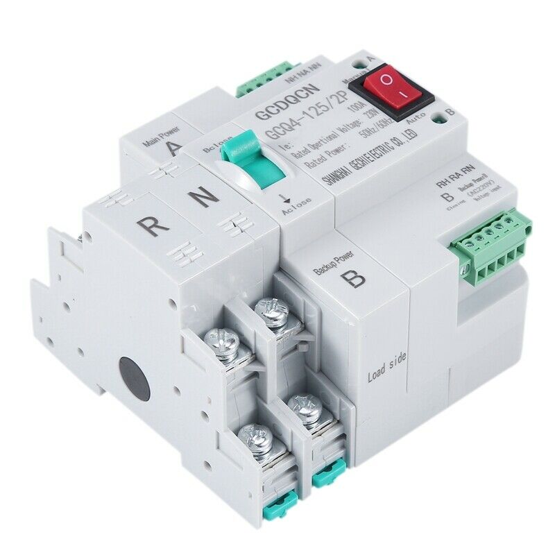 Dual-Power Automatic Transfer Switch 2P 100A Household 35mm Rail Installation Q5