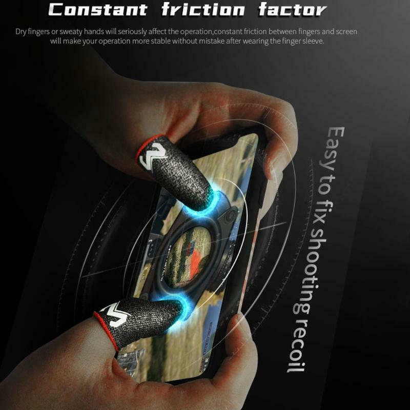 2 Pcs Phone Games Sweat-Proof Finger Gloves Thumbs Finger Cover Anti-slip Cot