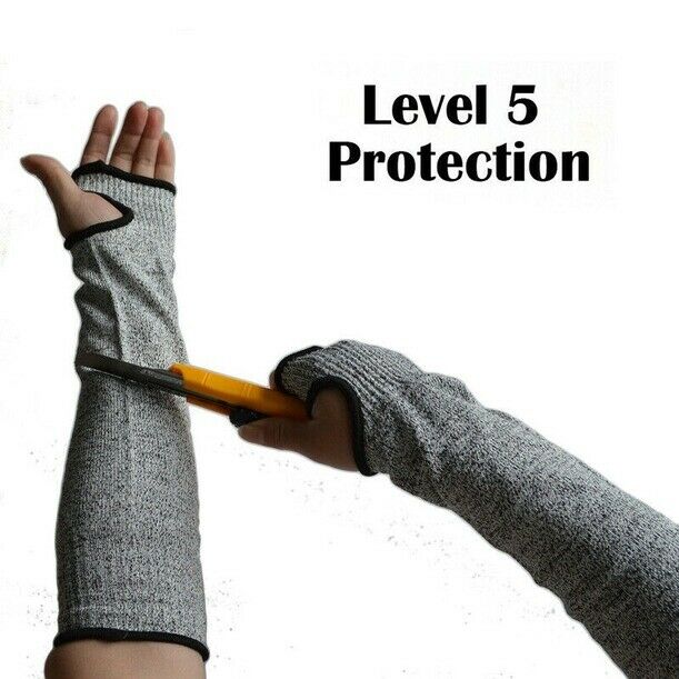 Grey Safety Anti Cut Heat Resistant Sleeves Arm Guard Protection Armband Glove