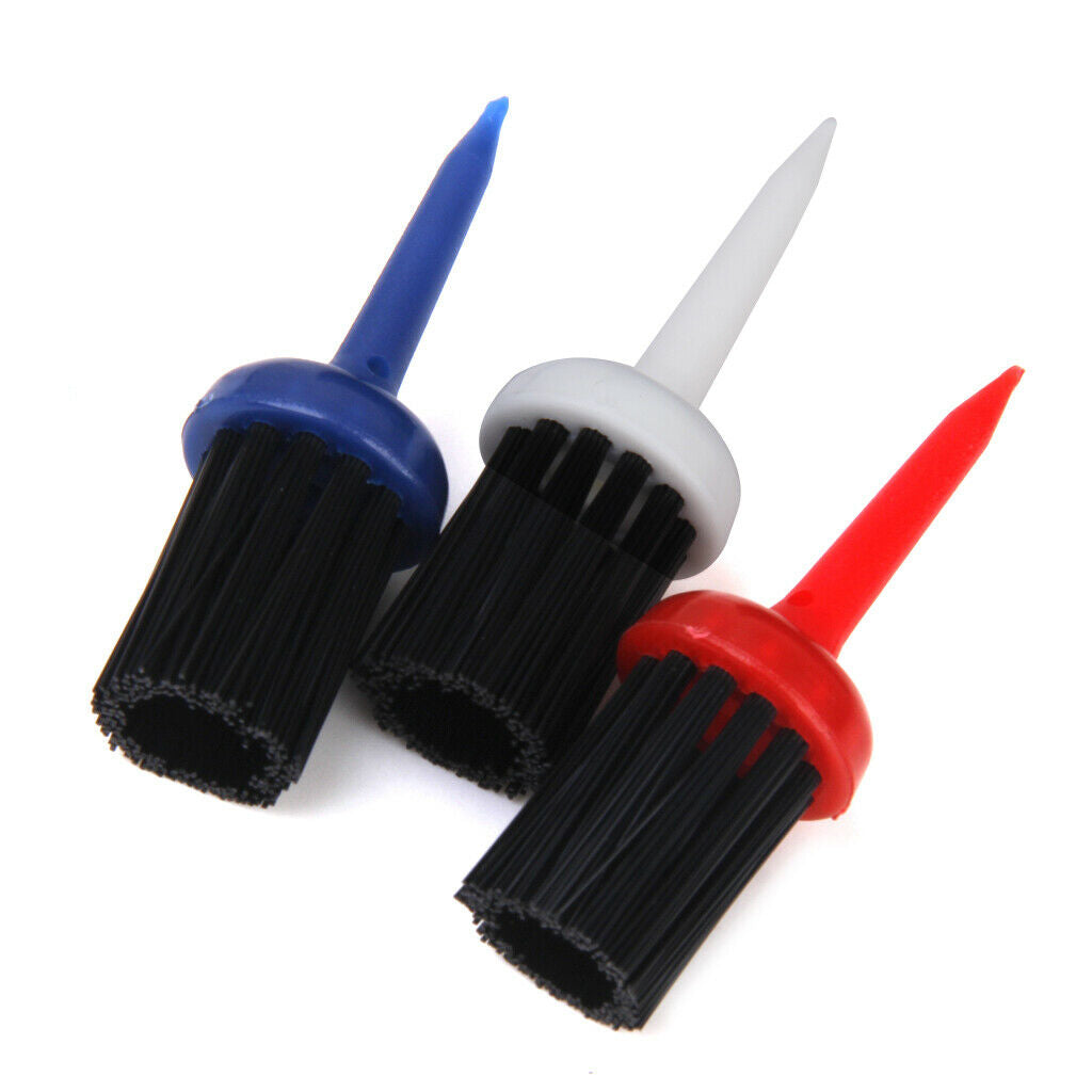 3pcs Nylon Golf Tee Brush Driver 57mm 5.7cm Random Color