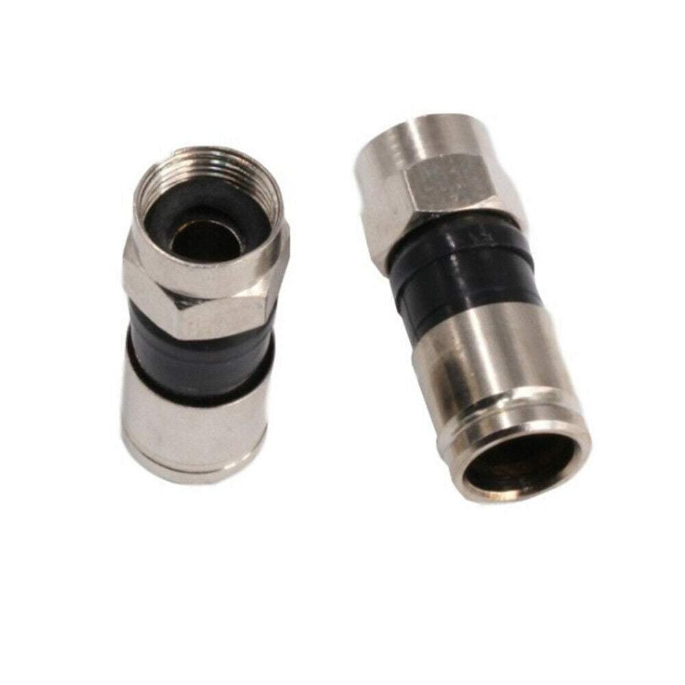 10Pcs/Set  75-5 RG6 F Type Compression Snap Seal Plug Connector 28mm Length