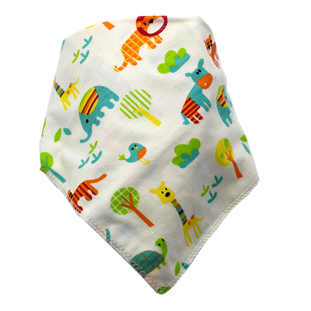 4pcs Adjustable Cartoon Triangle Baby Bibs Burp Cloths Drool Bibs for Scarf