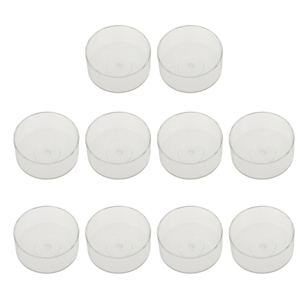 Prettyia 40 Clear Plastic Round Tealight Cup Case + 400x Cotton Candle Wicks