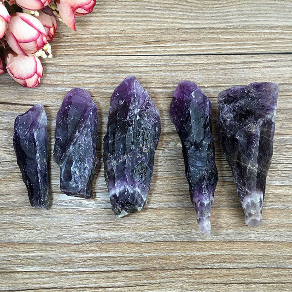 Natural Rough Specimen 50g Purple Amethyst Point Quartz Stone Mineral Gem Decor