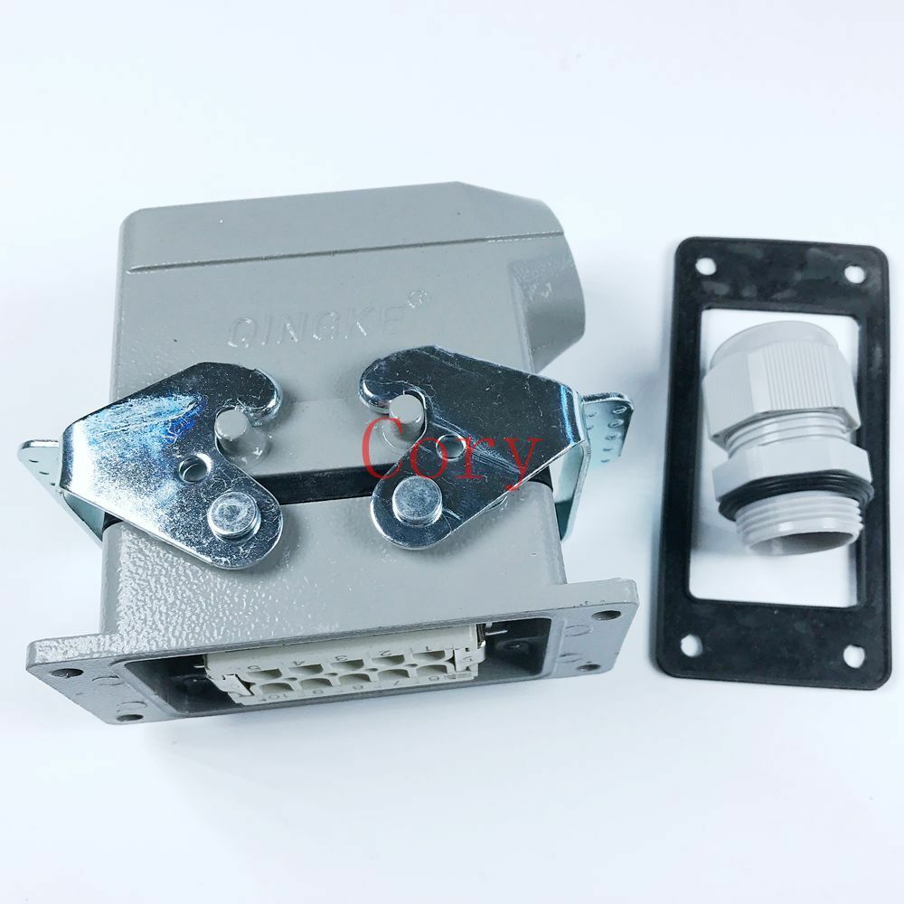 1pcs AC380V-415V Side Entry 10 Pin Connector PG16E Screw Connector Gray Copper