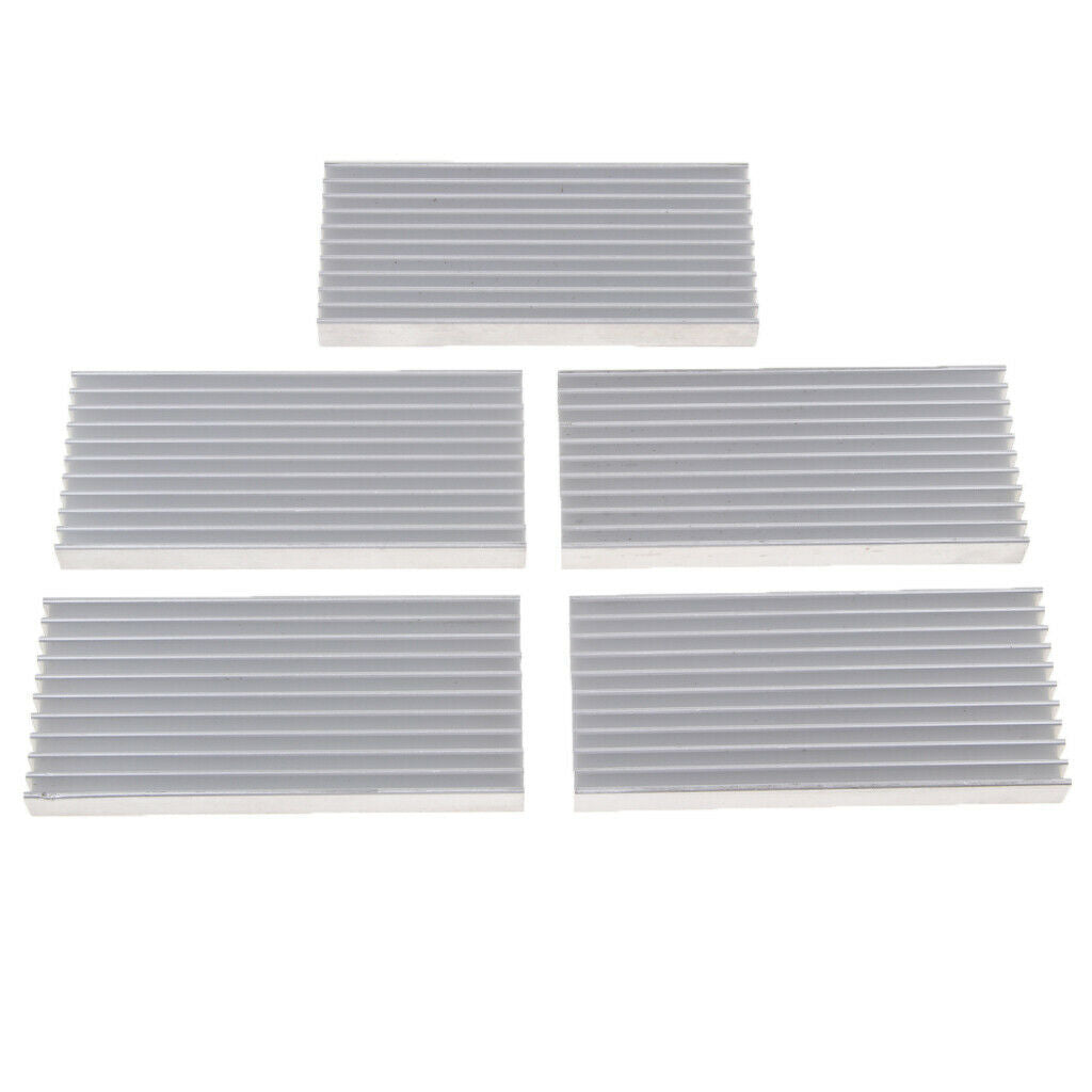 5 Pack 100*45*10mm Cooling Fin, Aluminum Heat Sink Radiator for CPU RAM IC LED