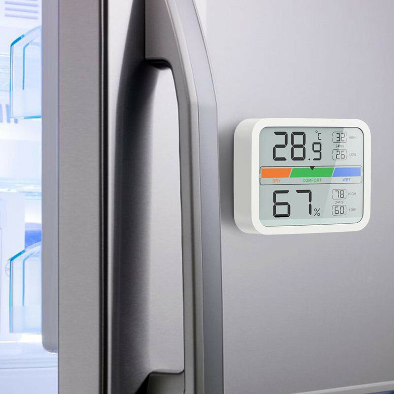 Digital LCD Thermometer Hygrometer Temperature Humidity Monitor for Basement