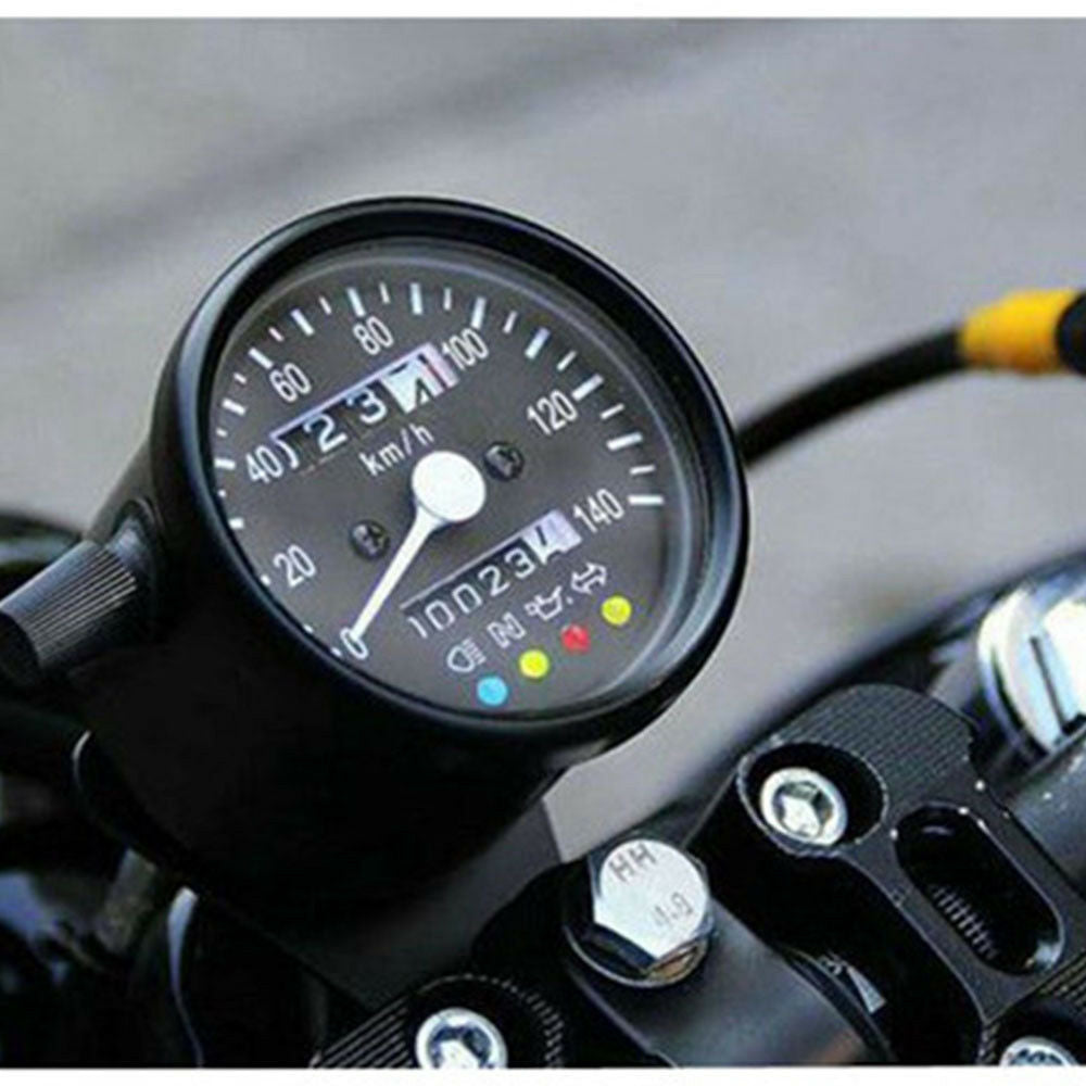 1pc Motorcycle Odometer Speedometer 12V black KMH LED Backlight Signal Light