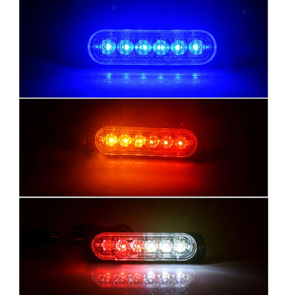 IPX4 18W Car SUV Vehicle Beacon 6 LED White Strobe Flash Light Bar Universal