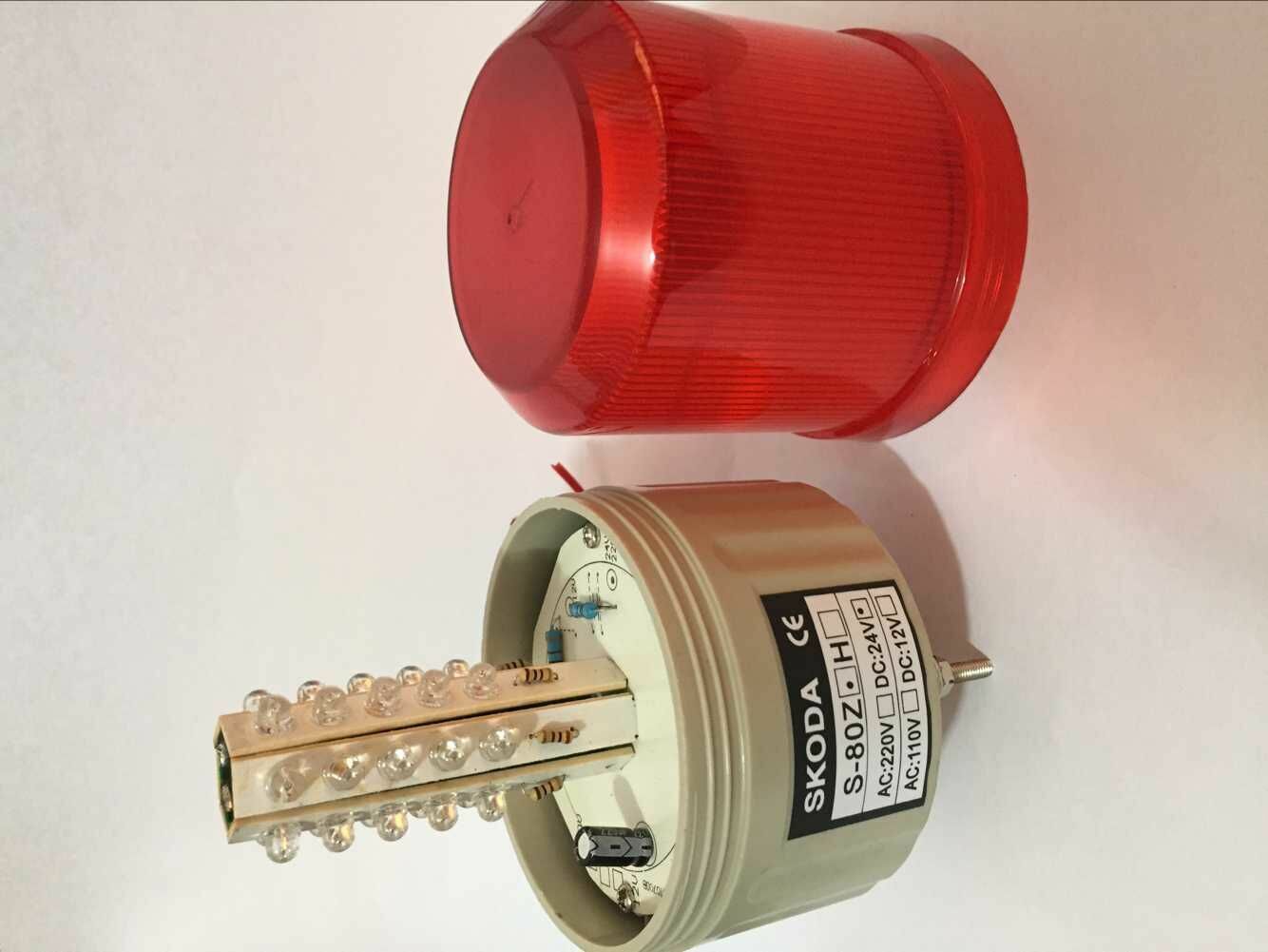 DC 24V Industrial Red LED Signal Warning Rotating Tower Lamp (Without sound)