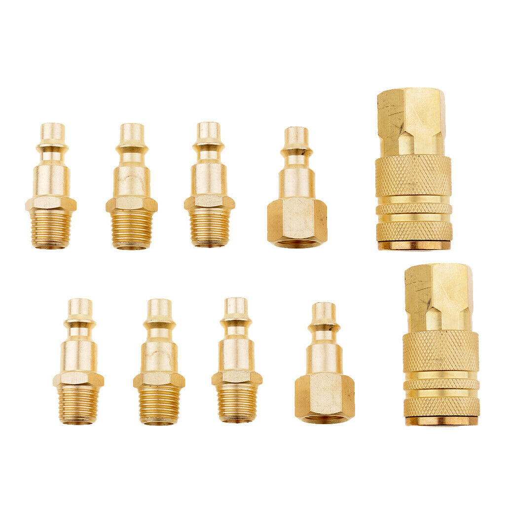 10 Pieces Air Line Hose Compressor Fitting Connector Quick Release 1/4'' NPT
