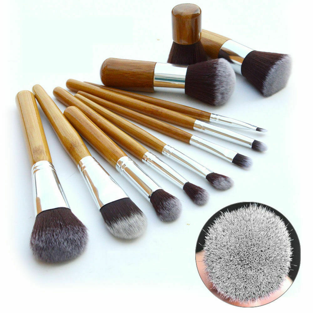 11Pcs Professional Makeup Brush Cosmetic Brushes Tools Kit Foundation Set  @