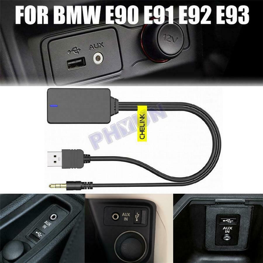 Wireless Bluetooth Adapter Aux USB Cable Audio For BMW E90 E91 E92 E93 Universal