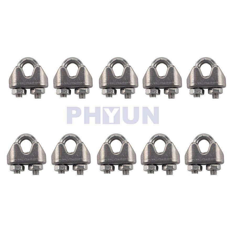 40Ã— Universal M3 Stainless Steel Wire Rope Cable Clip Clamp Corrosion Resistant