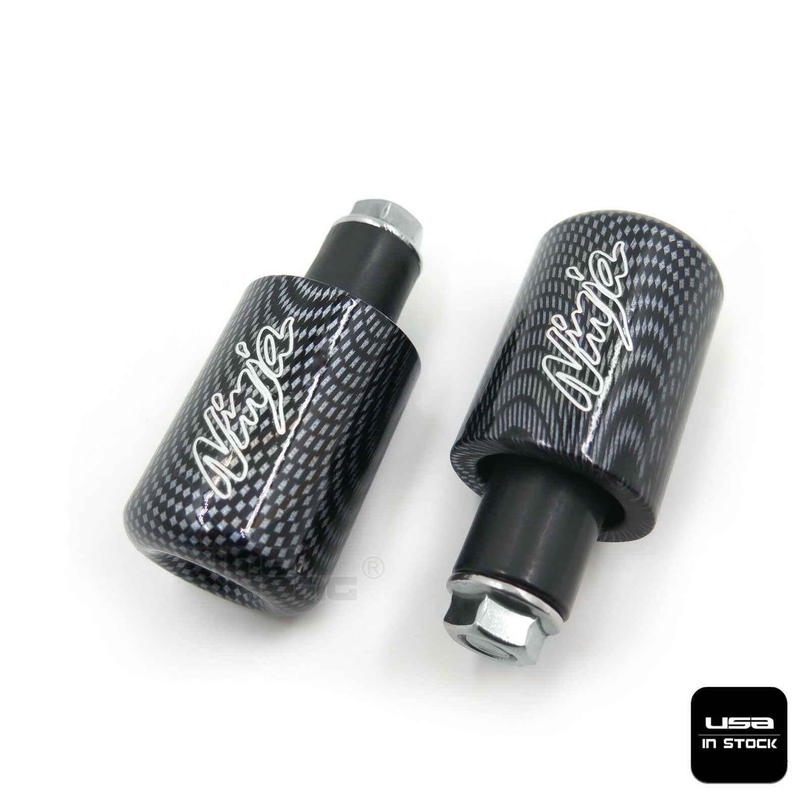 Carbon Bar Ends Rubber For Kawasaki ZX6R 03-12 ZX7R 96-03 ZX9R 94-03 ZX10R 06-07