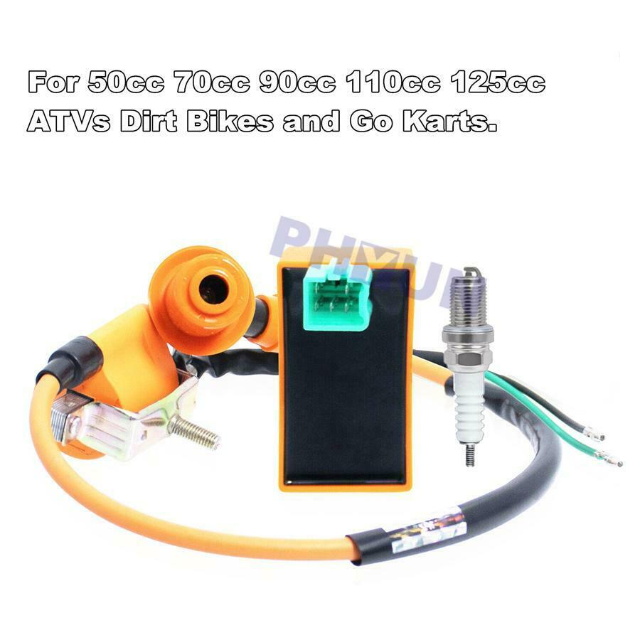 12V Ignition Coil +5-Pin AC CDI Box +Spark Plug For 50CC 70CC 110CC Chinese ATV
