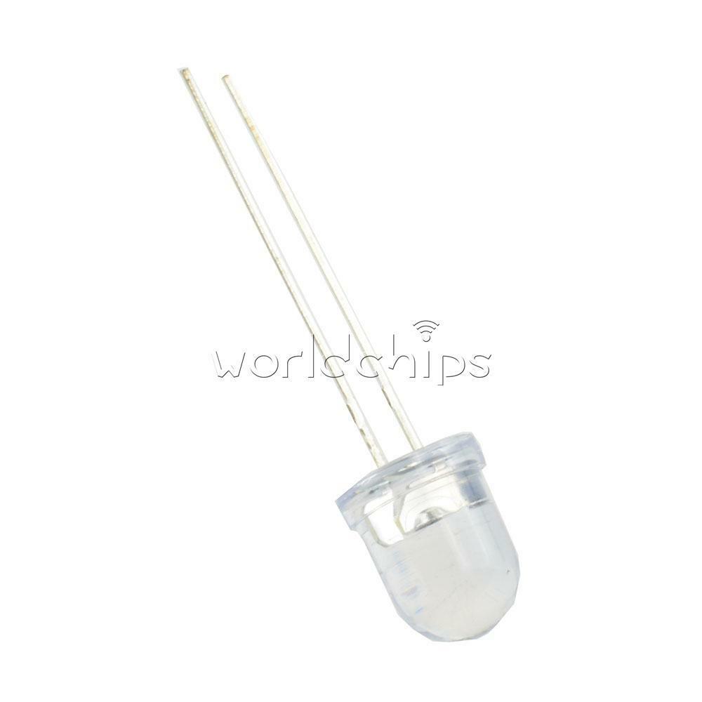 50PCS 8mm LED White Emitting Diodes Transparent Ultra Bright Lamp Round Light
