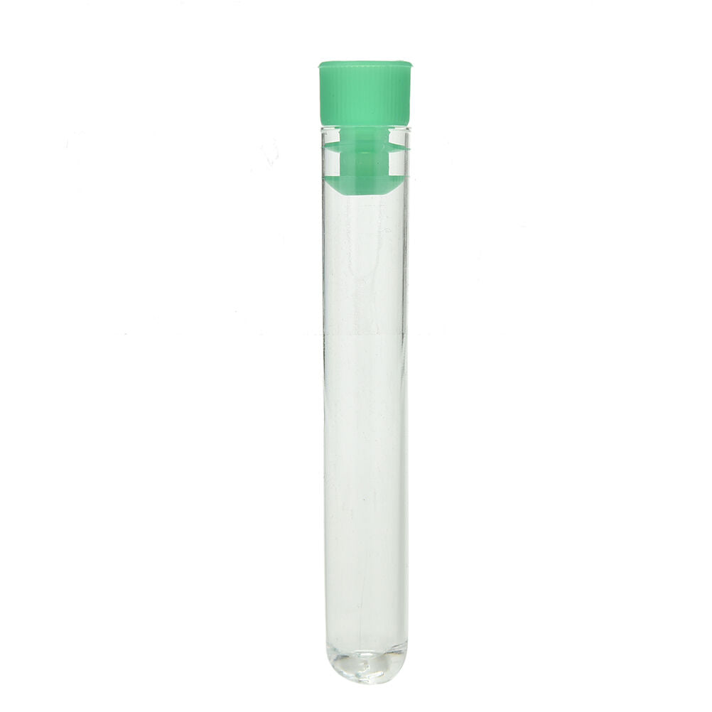 10 Pcs Clear Plastic Test Tubes with Green Caps Stoppers 12x75mm eHSJCA