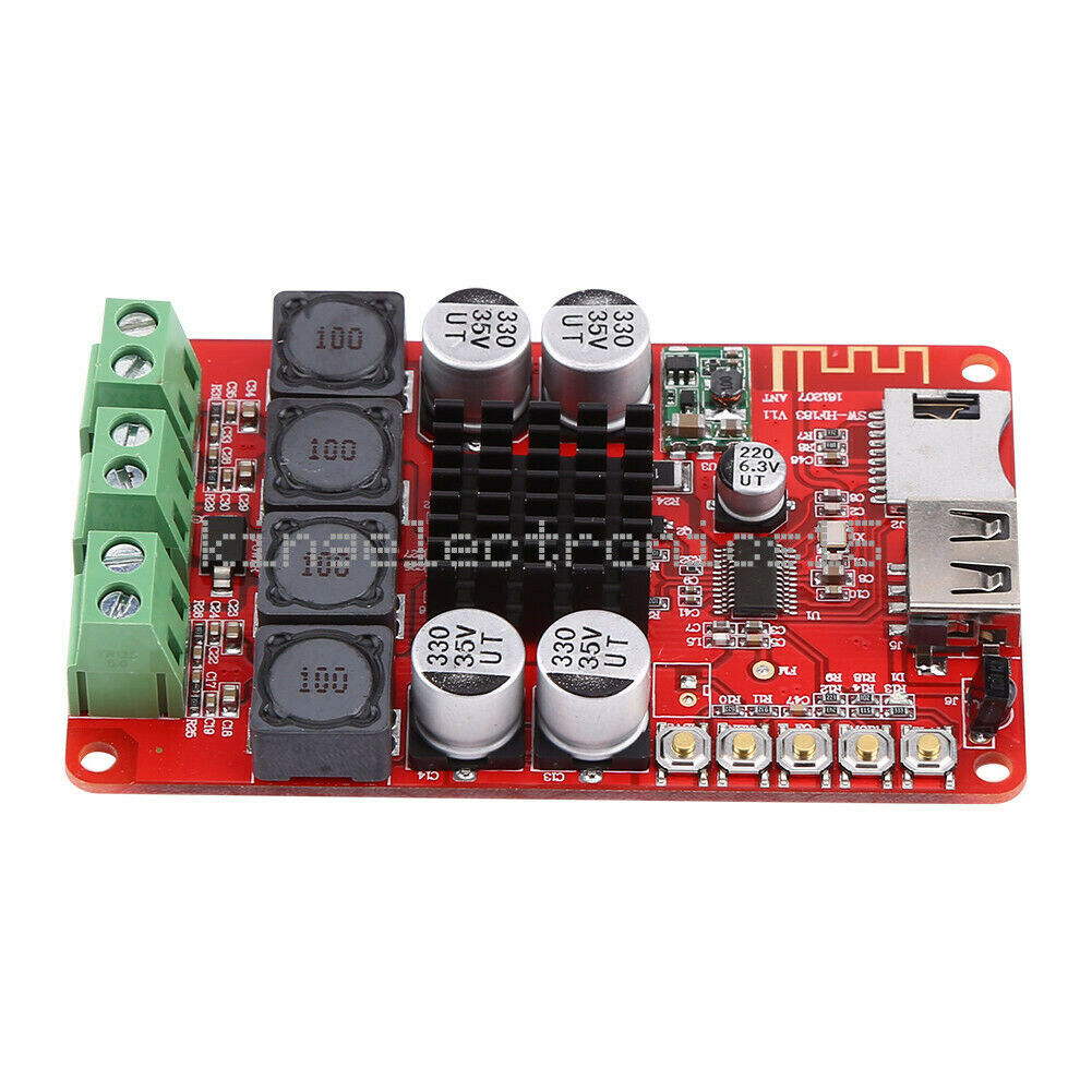 1PCS TPA3116 Bluetooth Audio Receiver Power Amplifier Board 2X50W Remote Control