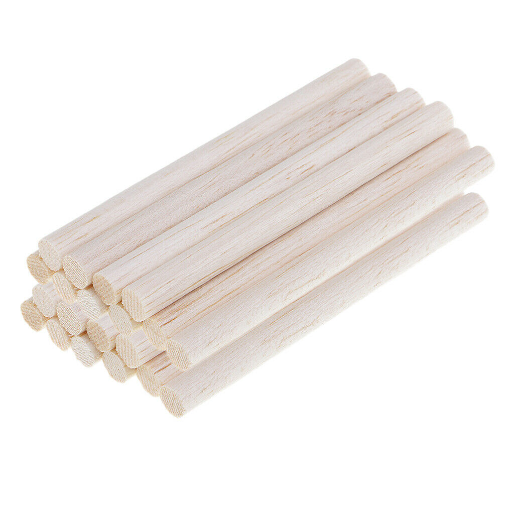 20Pc 8mm Balsa Wood Round Wooden Stick for Kids Children DIY Ornament 100mm