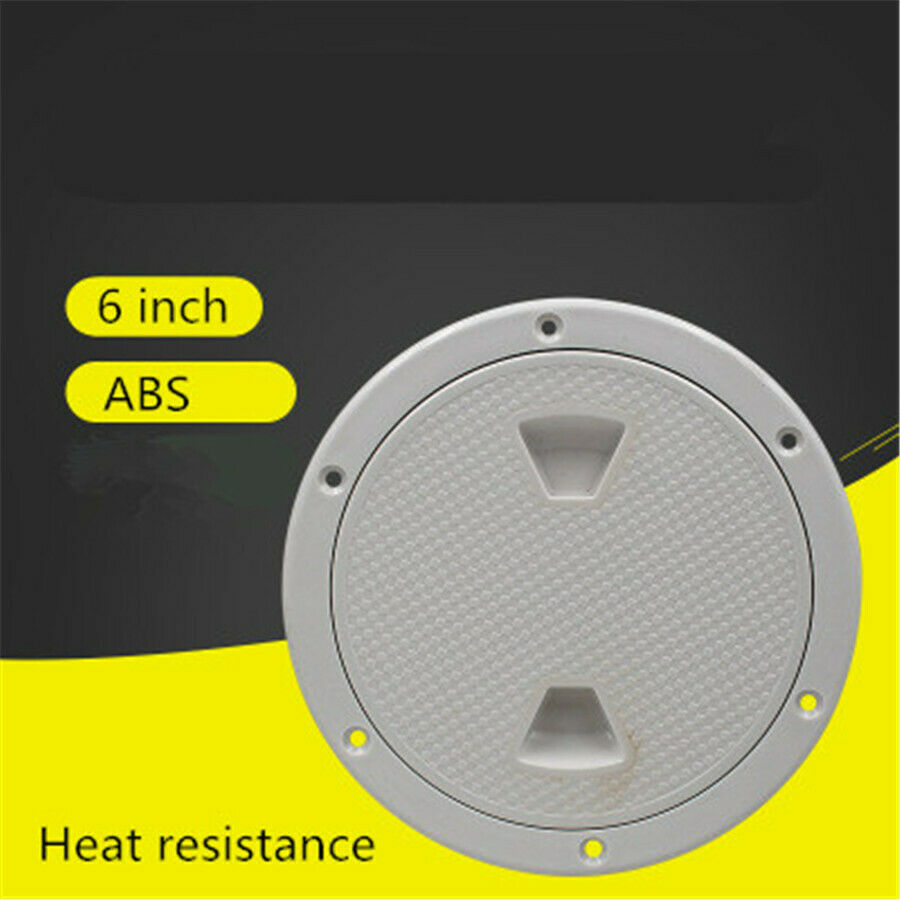 6" Round White Boat Yacht Marine Out Deck Plate Inspection Access Hatch Cover x1