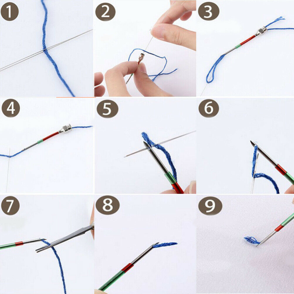 5Pcs Embroidery Stitching Punch Needle Sewing Tool With Needle Bottle DIY.l8